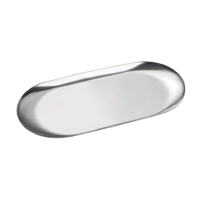 ColorfylCoco Stainless Steel Cash Tray, Coin Tray, Accounting Plate, Hot Towel Rest, Money Tray, Oval Shape (Silver, Medium)