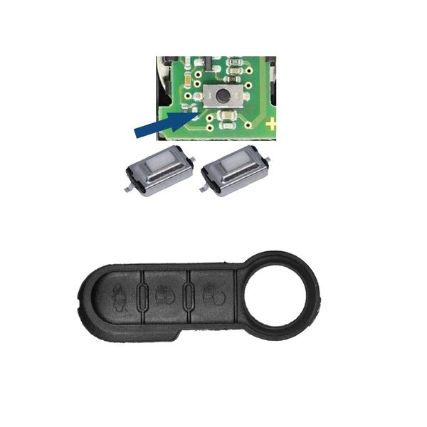 Car Folding Key Radio Remote Control Repair Kit 3 Buttons Keypad + 2 x Micro Buttons Compatible with Fiat Lancia