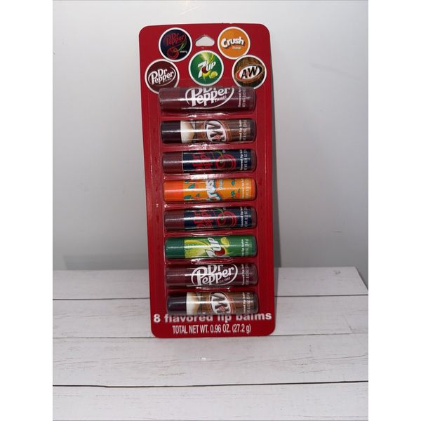 NEW Soda Pop Beverage 8-Flavored Multi-Stick Lip Balm Pack SEALED