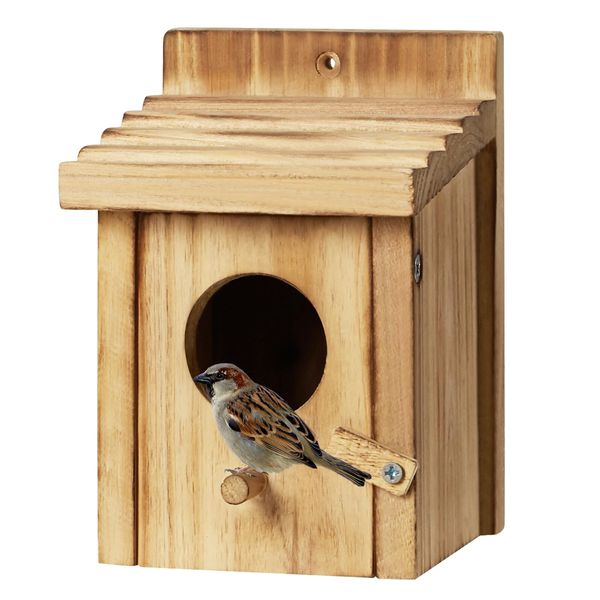 Outdoor Hanging Birdhouse for Small Birds - Wooden Birdhouse for Mockingbirds, Hummingbirds, Parrots, Blue Tits - Outdoor Birdhouses, Bird Boxes, Wild Bird Nesting Boxes