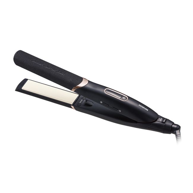 Koizumi KHS-8740/K Hair Iron, Straight, Twin Negative Ions, Salon Sense 300, Silky Moist Heat Resistant Felt, Overseas Compatible, Black