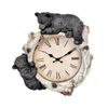 Black Bear Cubs Wall Clock – 13.3" Rustic Birch Woodland Cabin Décor