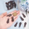 GOMAKERER 20 Pcs Leather Zipper Pull, Rhombus Leather Zipper Tags Fixer, Coconut Brown