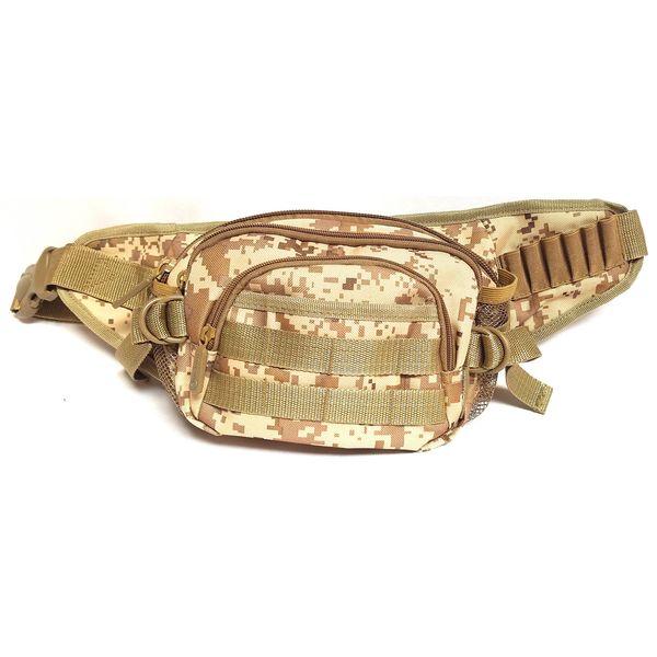 East West U.S.A FC102 Tactical Military Digital Camouflage Fanny Pack, Tan/Camo