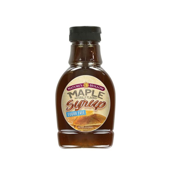 Nature's Hollow Sugar Free Syrup: Gluten Free and Keto Pancake Syrup - 50 Cals Per Serving Healthy Breakfast for Diabetics and Low-Carb Lovers - 8oz Sugar Free Maple Syrup