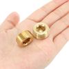 PATIKIL 1/2 inch Male BSP Pipe Plug Internal Hex Thread Socket, 5 Pack Hex Counter Sunk Solid Brass Pipe Plug Fitting Set for Pipe Air Tanks