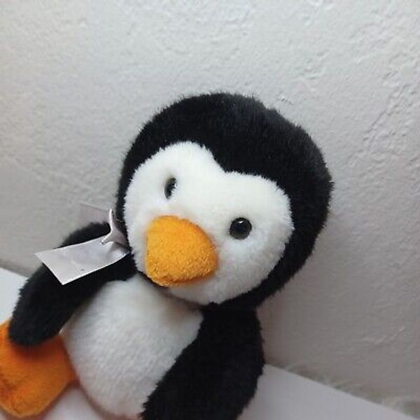 Russ Shining Stars 9" Penguin Plush Stuffed Animal Shooting Silver Star on Foot