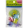 Eyelet Outlet Stitched Bright Flower Brads,12 pieces