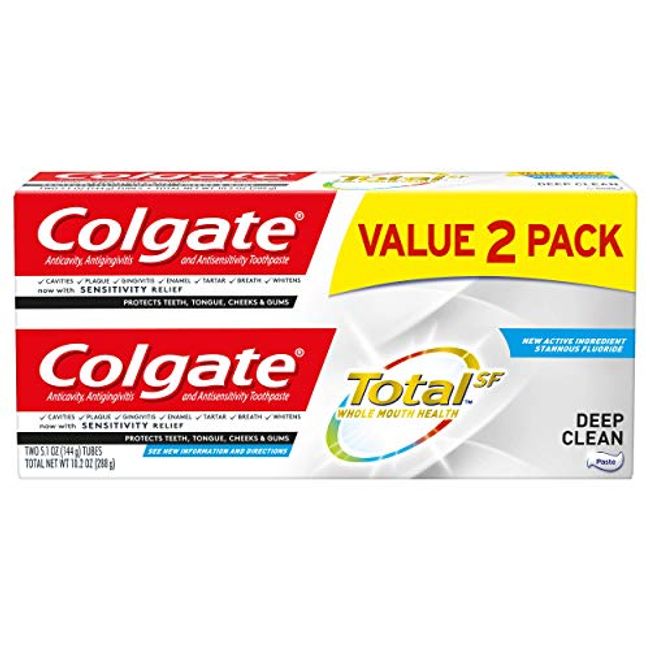 Colgate Total Fresh Mint Stripe Toothpaste, Mint Gel Toothpaste, 5.1