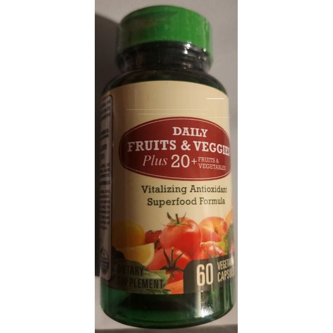 Nature Fruits and Veggies 60 Caps per Bottle 20+ Fruits and Vegetables