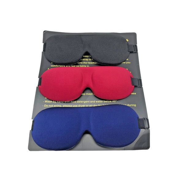 Sleep Mask 100% Blackout 3D Eye Mask for Sleeping Night Blind Set Lot 3 NEW