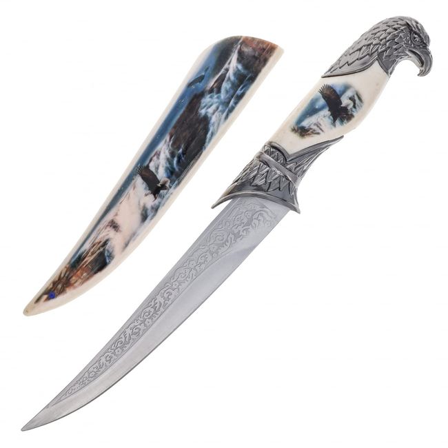 ASR Outdoor White Eagle Fantasy Dagger Knife w/Sheath