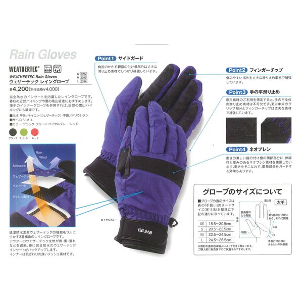 ISUKA Weathertech Rain Gloves Royal Blue S 239212