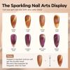Modelones Cat Eye Gel Nail Polish Set 6 Colors, Glitter Gel Polish Set Magnetic Gel Nail Polishes Dark Purple Gold Shiny Chrome Diamond Nail Gel Polish DIY Manicure KitAnnual Limited Edition