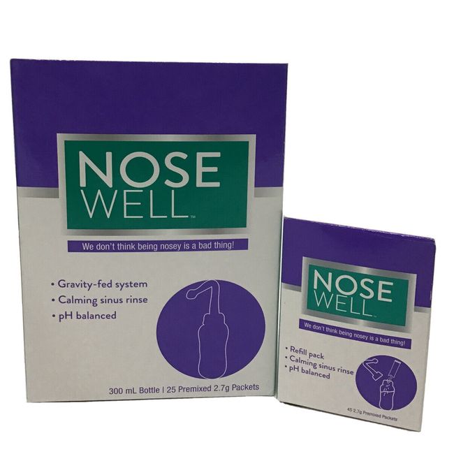 Nose Well Nasal Rinsing System & Refill Pack, Calming Sinus Rinse, pH Balanced