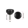 sourcing map M5 x 15mm Metric Male Thread Knurled Clamping Knobs Grip Thumb Screw on Type Hand Clamping Handle Bolt with Plastic Knobs Black 2 Pcs