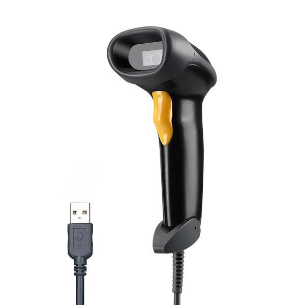 Eyoyo 2D Barcodeleser, Handheld Wired QR Barcode Scanner QR PDF417 Data Matrix Barcode Reader with USB Cable for PC Mac für Mobile Payment, Convenience Store