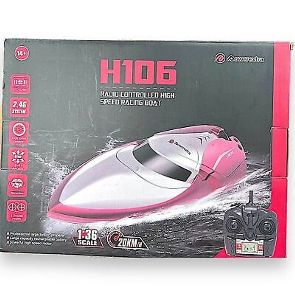 Remote Control Boat, High Speed H106 Rc Boat for Pools and Lakes, 20+ KMH 2.