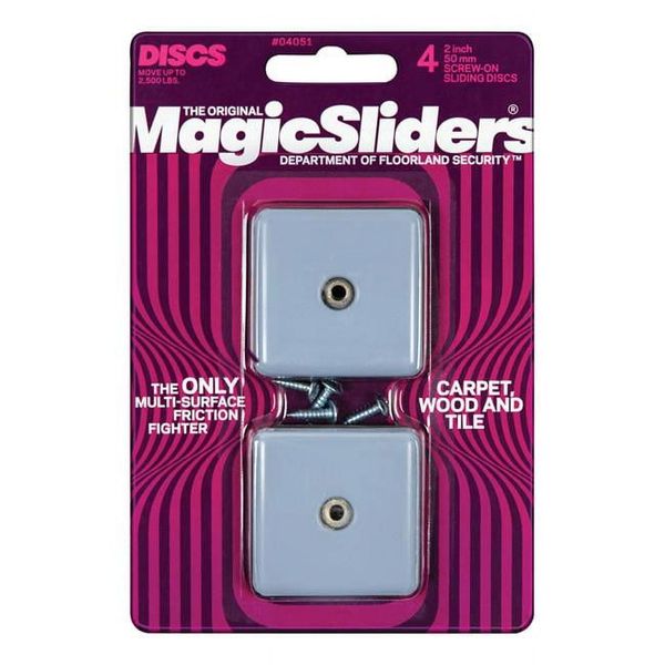 Magic Sliders Nylon/Plastic Screw-On Sliding Discs Gray 4 pk
