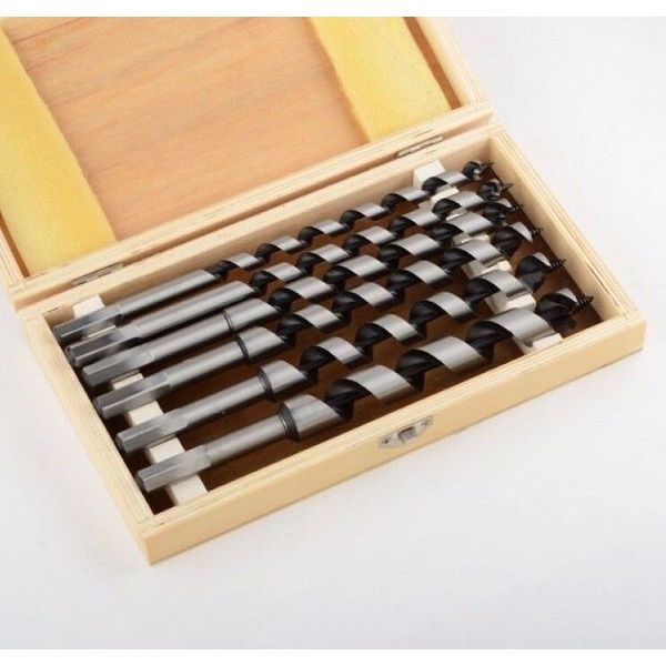 6pc 9" Power Auger Bit Set Wood Drill Bits w/ Case Power Tools Accessories