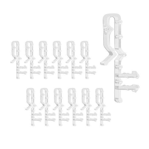 Jagowa 12 Pcs 2" Transparent Plastic Valance Clips for Horizontal Blind Valance, Curtain & Drape Retainer Holder Clips, Hidden Design.