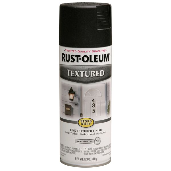 Rust-Oleum 7220830 Textured Spray Paint, 12 oz, Black