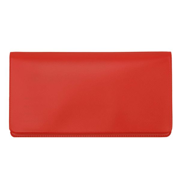 Red Vinyl Checkbook Cover, Top Tear Personal Vinyl Checkbook Cover