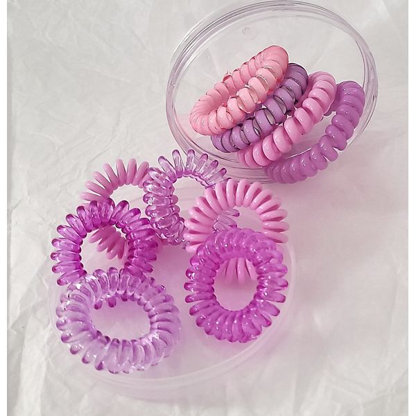 Cute Candy Jelly Transparent Color 10pcs 3.5/5.5cm Set Spiral Hair Tie, Coil Elastics Hair Ties, Telephone Wire Hair Band, Ponytail Holder Coil Bands, Hair Rope Scrunchie, Korean Style Hair Ring Hair