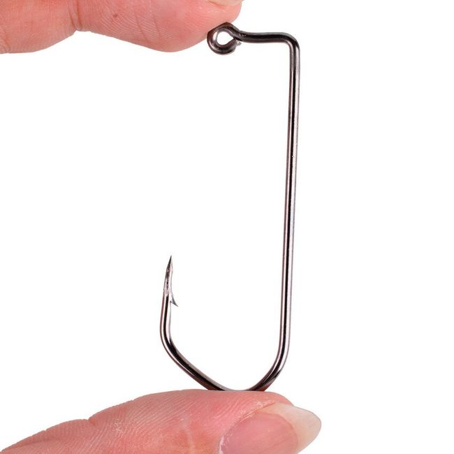 100PCS #8~#6/0 90° Degree Aberdeen Jig Hook High Carbon Steel Wide