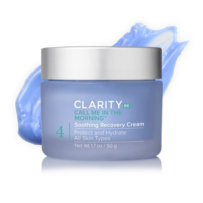 ClarityRx Call Me In The Morning Soothing Recovery Facial Cream, Natural Plant-Based Face Moisturizer with Skin-Protecting Antioxidants for All Skin Types (1.7 oz)