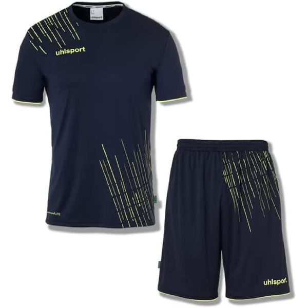 Uhlsport Jungen Score 26 Fußball Trikot-Set - Fußball-Set Bestehend Aus Trainings-Shirt Und Trainings-Hose, Marine/Fluo Gelb, 116 EU