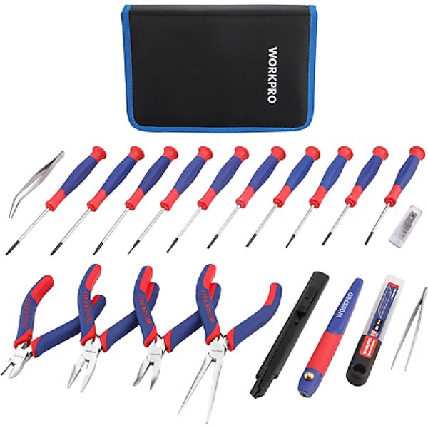 WORKPRO 33PCS Precision Repair Tool Set Includes Pliers Set, Screwdrivers Set, C