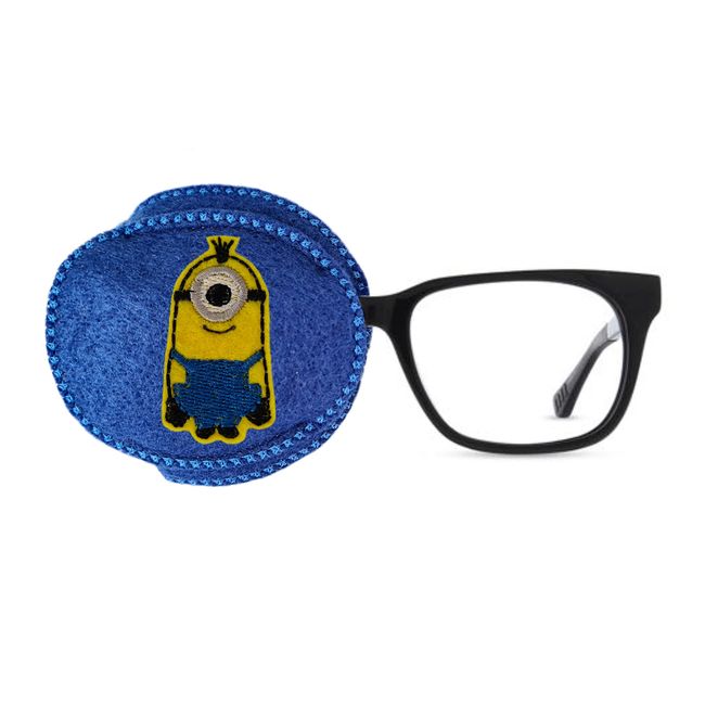 Kids and Adults Reusable Embroidered Orthoptic Eye Patch For Amblyopia Lazy Eye Occlusion Therapy Treatment MinBlue (Right Eye Cover)