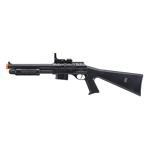 M0581 Pump Action Airsoft Shotgun with Scope, Light, and Durable ABS Construction