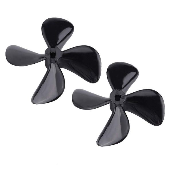 RC Boat 4-Blade Propeller, 2 Pcs High Strength CW CCW Plastic 4-Blade Full Immersion Propeller for RC Model Boat Accessory Parts