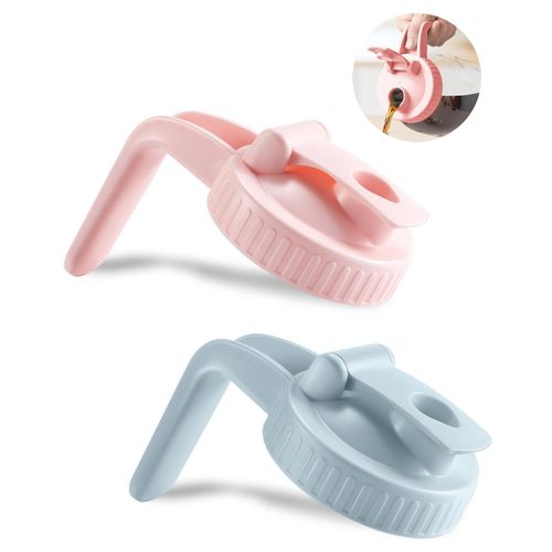 2 Pack Wide Mouth Mason Jar Lids V-Shaped with Handle, Mason Jar Pour Spout with Extended Flip Lid Easy to Open, Airtight Leak Proof and Durable (Jars Not Included)