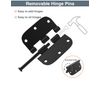 (3pk) Pack of Three Radius Corner Mortise Hinges - Black