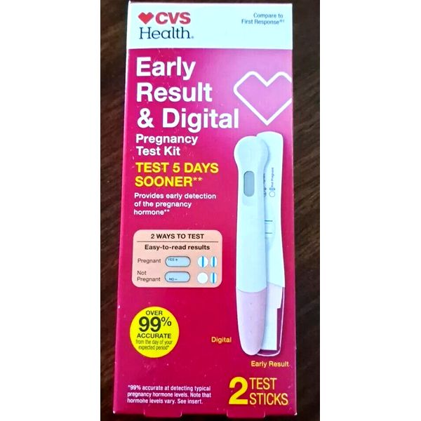 CVS Health Pregnancy Test 2 Test Sticks BB 05/26 early result