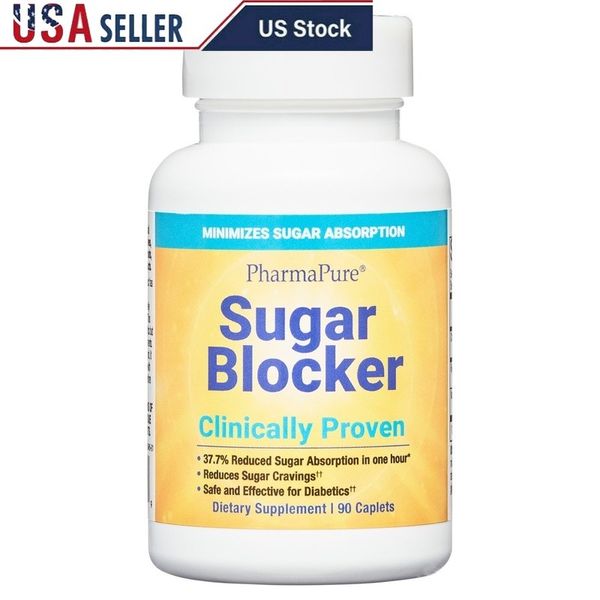 Sugar Blocker Supplement 90 Capsules Reduces Sugar Absorption & Cravings New