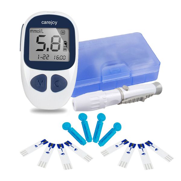 Carejoy Blood Glucose Meter Kit Glucometer Diabetes Sugar Monitor +50Test Strip