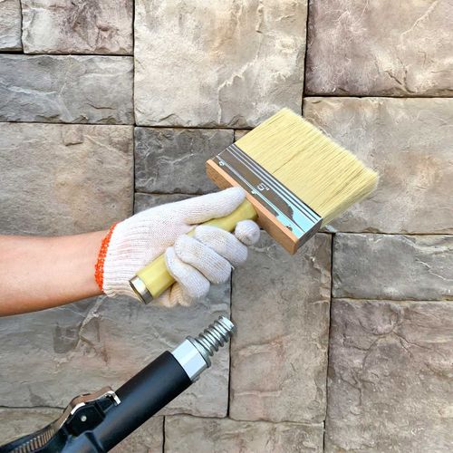 Magimate Deck Shed Fence Paint Brush for Applying Stain, 5-inch Medium Size Paint Brush for Walls Limewash Furniture Smooth Application, Handle Threaded for Attaching Extension