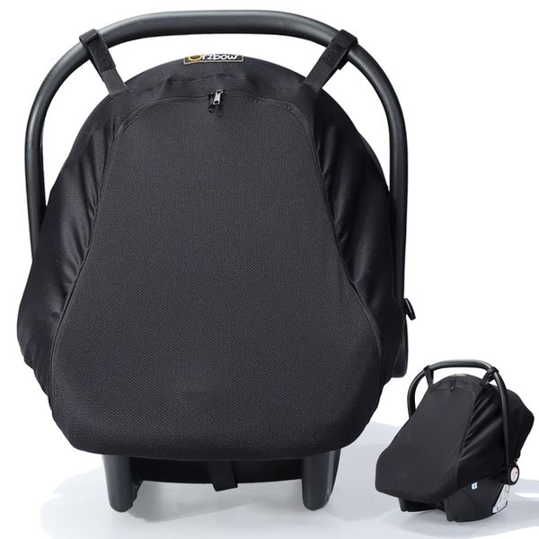 Orzbow Universal Baby Car Seat Sun Shade, Infant Car Seat Sun and Sleep Shade Cover with Storage Bag, Breathable and Blocks UP to 99% of The Sun's Rays(UPF 50+), Protects Babies from Sun's Rays(Black)