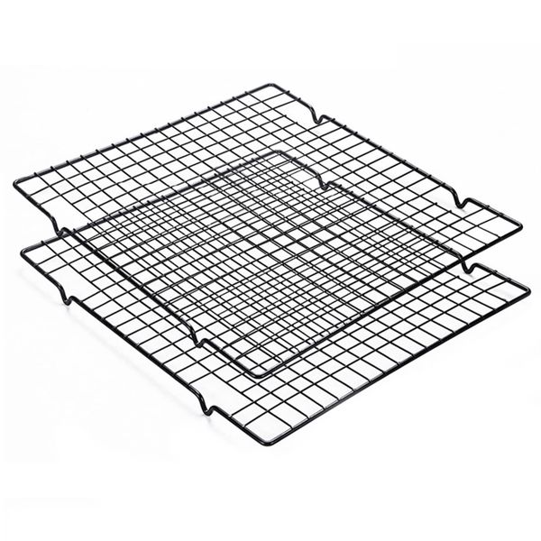 TheStriven Rectangular Cake Cooling Rack Set of 2 Baking Wire Rack Cooling Rack Baking Rack Stainless Steel Grill Steam Rack for Roasting,Baking,Grilling,Cooling,Multipurpose Bread Drying Cooler Stand