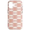 iPhone 16 Peach Cream Blush Pink Pastel Triangle Square Patterns Smartphone Case