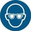 Use Eye Protection Plastic Sign Diameter 20 cm (Weatherproof)