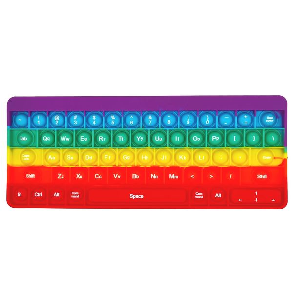 Aionly Pop Keyboard Fidget Toy,Christmas Fidget Toys, Push Stress Reliever Anxiety Relief It Sensory Toys for Autism,Bubble Keyboard with Letters Numbers Fidgets for Girls/Boys (Rainbow Keyboard)