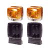 APUK 2x Universal Tractor Digger Front Side Lights Indicator Lamp & Support Brackets