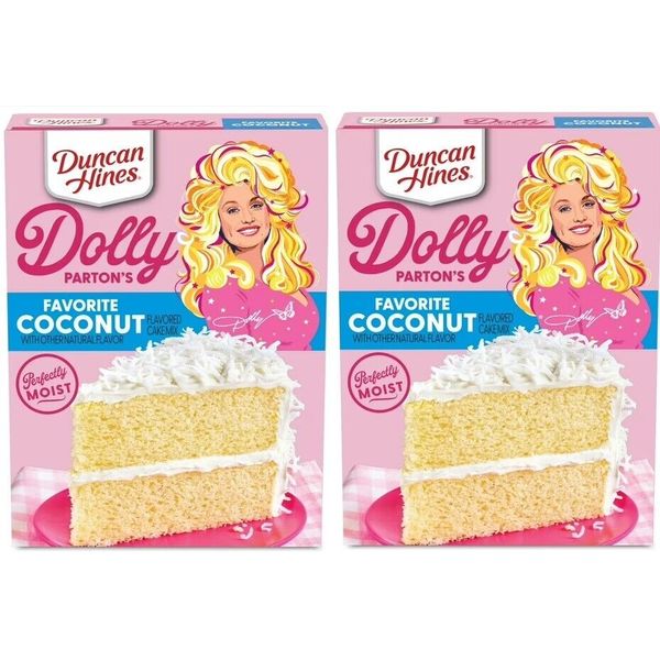 Dolly Parton Favorite Coconut Cake Mix 18 oz (2 Boxes) Duncan Hines