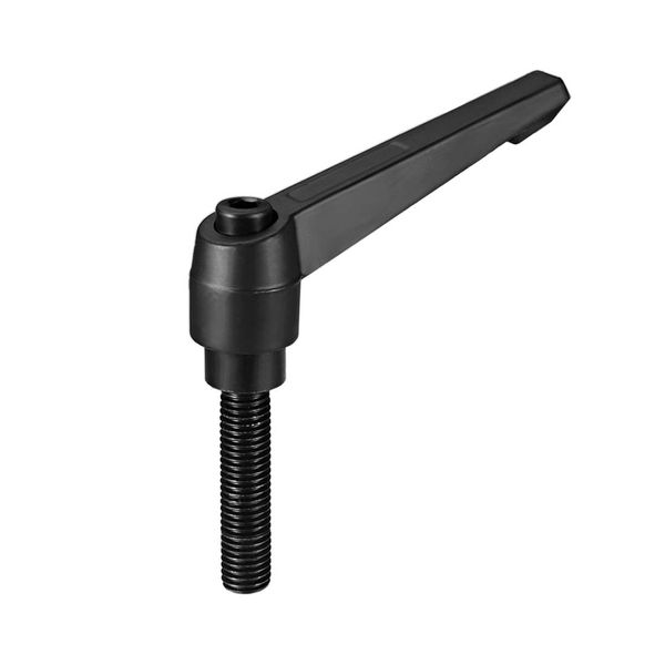 sourcing map M12 x 50mm Handle Adjustable Clamping Lever Thread Push Button Ratchet Male Threaded Stud Knobs Quick Release Screw Handles Bolts with Locking Lever Black