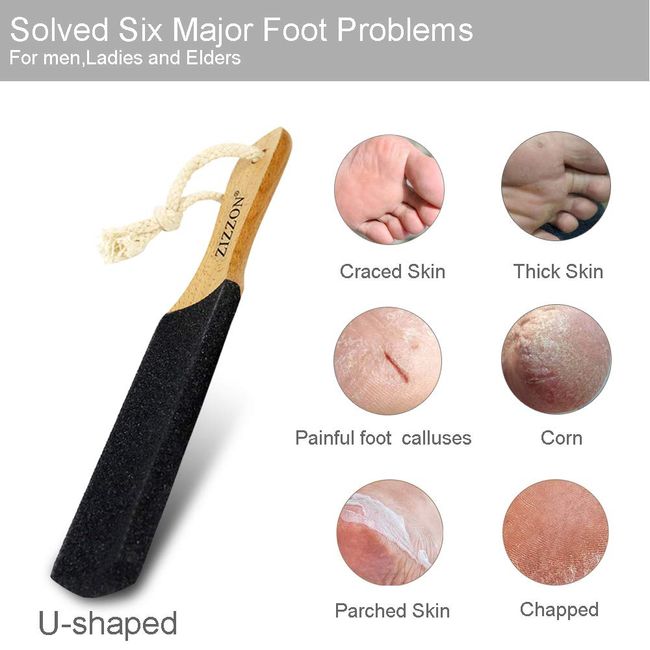 ZIZZON Foot Care Pedicure Callus Shaver Hard Skin Remover Wood Handle 10  Blades ZIZZON